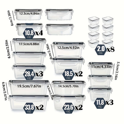 Kitchen  24pcs Transparent Kitchen Storage Container Set - Microwave Safe, Multipurpose Plastic Meal Prep Boxes with Flip-Top Lids + 24 Chalkboard Labels - Ideal for Vegetables, Fruits, Grains & More