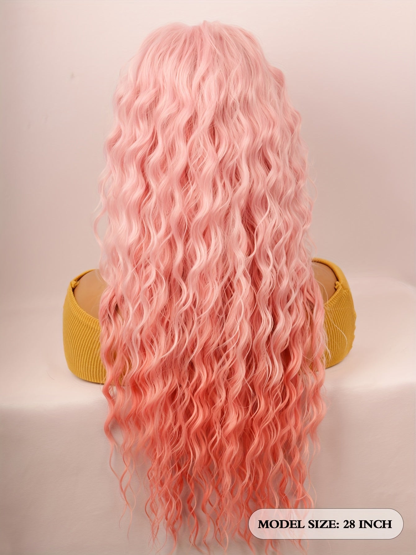 Crown & Glory Wigs   UFINE Elegant Water Wave Wigs for Women - High-Temperature Fiber, Rose Net Cap, 150% Density, Versatile Synthetic Hairpiece for Daily Wear, Halloween, Cosplay - 28-inch Long Curly Middle Part Wig