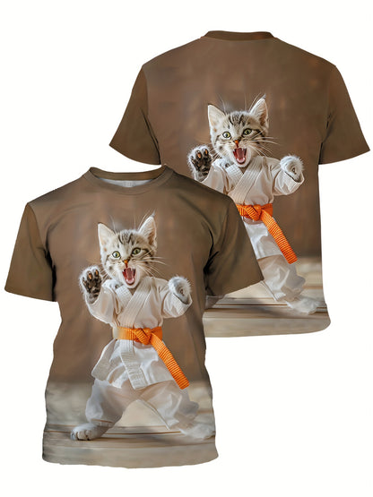 Boy  clothing  Kids Karate Cat Graphic T-Shirt