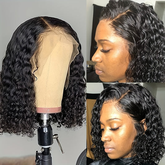 Crown & Glory Wigs   1PCS/2PCS Reusable Short Bob Wigs, Deep Curly Lace Front Wigs, Short Bob Wigs Deep Rose Net Wigs 14 Inches Short Curly Bob Wig High Temperature Wire Glueless Machine Made Wigs, Wave Rose Net Wigs Short Curly Bob Wig Glueless