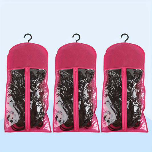 Style & Shine Hair  3pcs Set Wig Dustproof Storage Bag + Wig Stand, Wig Display Bag