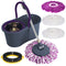 Kitchen   Dark Grey Mop & Bucket Set Microfiber + 4 Mop Head Pads Brush New 360 Floor Magic Spin For Kitchen Hard Floors