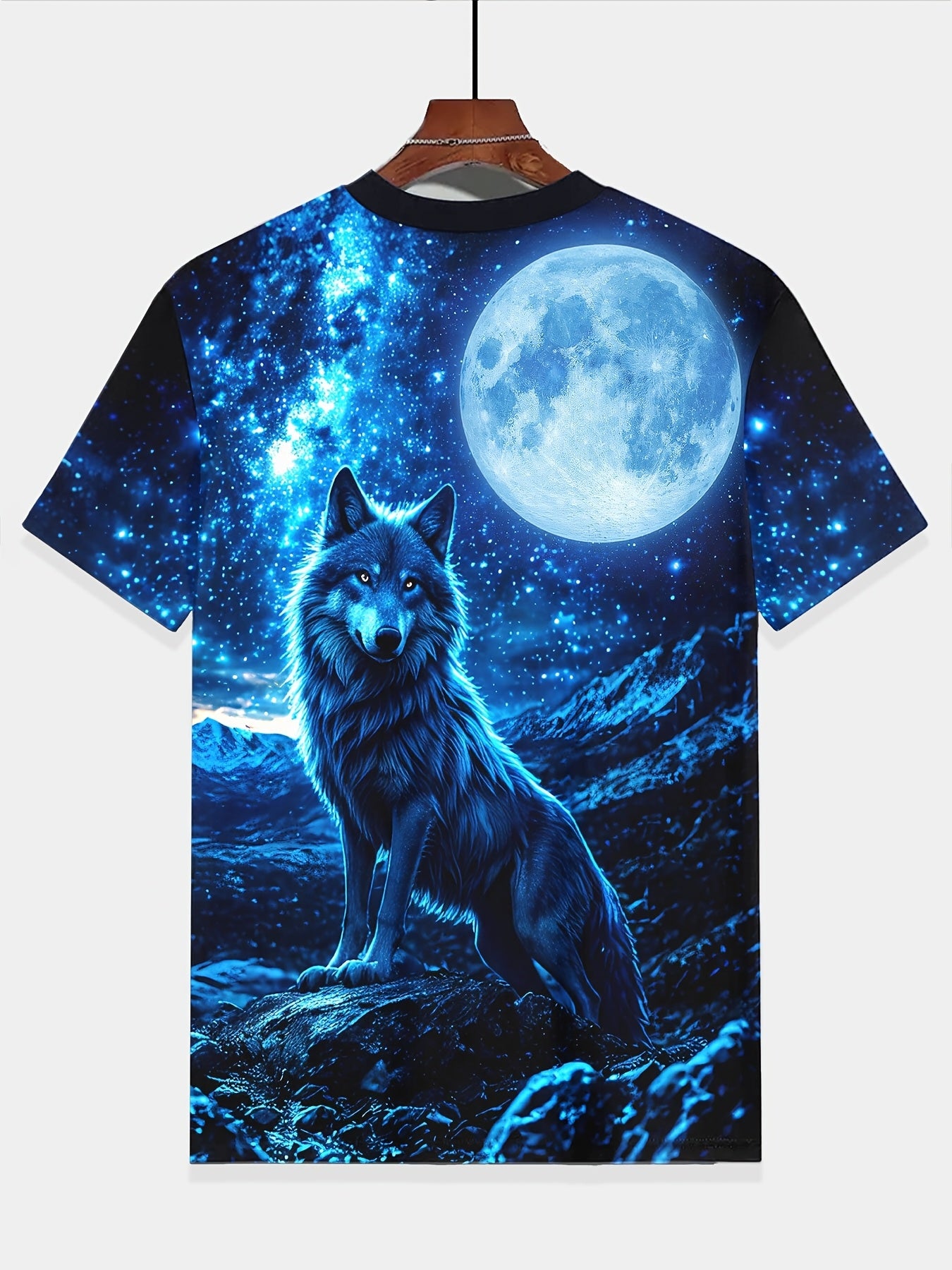 Boy  clothing Wolf & Starry Sky Print T-Shirt