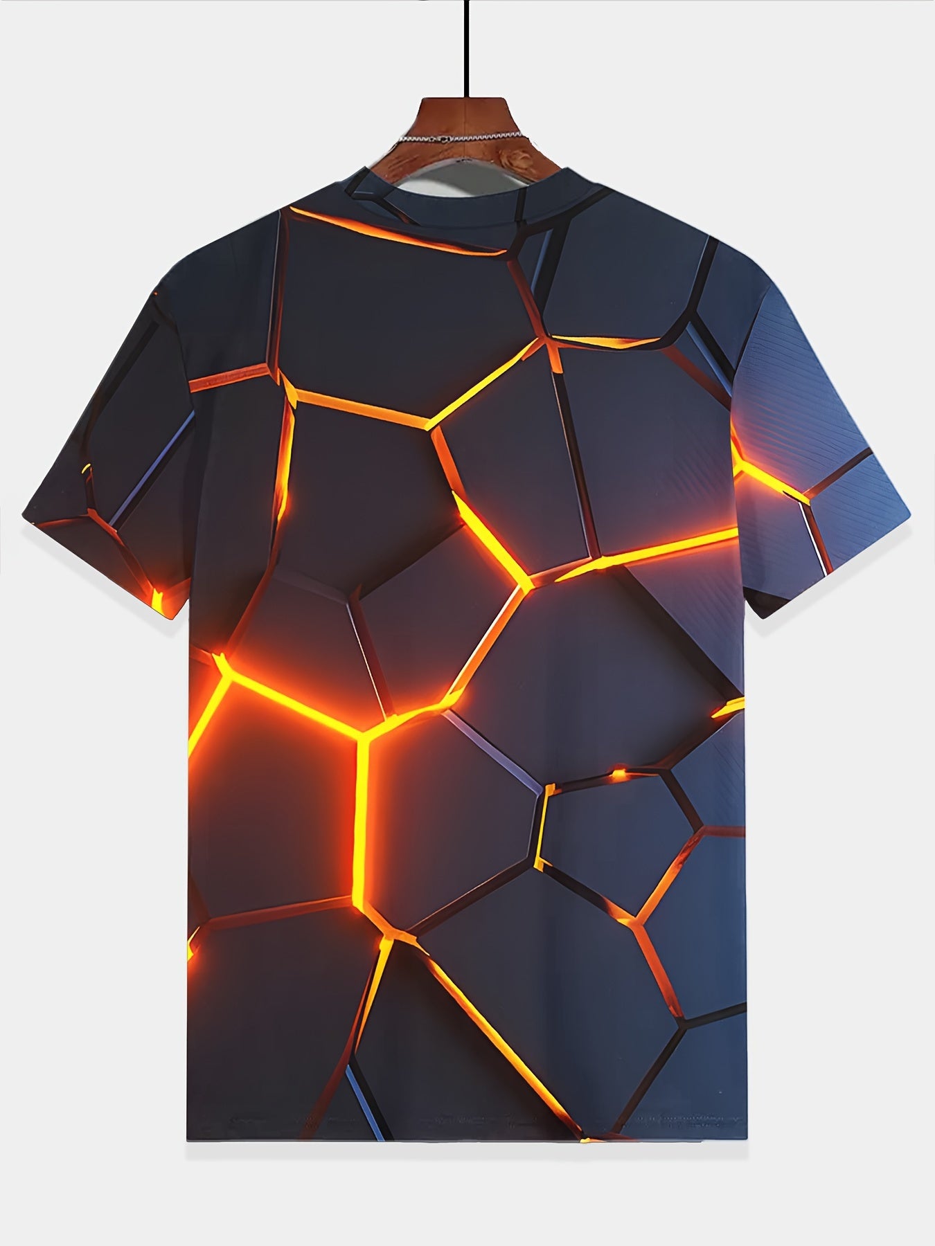 Boy clothing Flaming Football Round Neck Short Sleeve T-Shirt