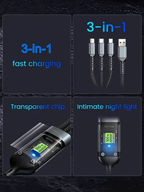 Mobile OLISHEN 100W 3-in-1 Fast Charging Cable