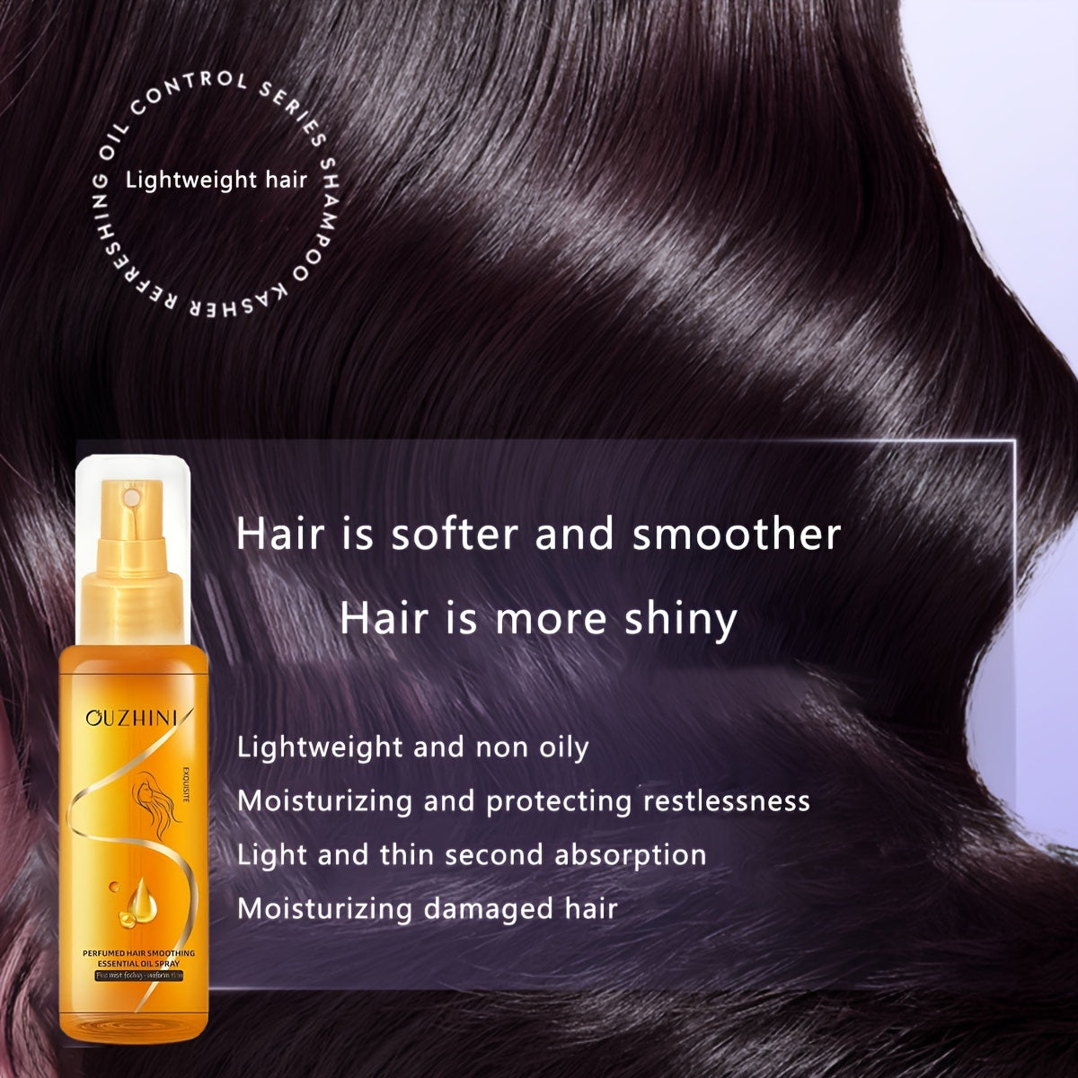 Style & Shine Hair  Ultra-Nourishing Hair Smoother Spray - Hydrates, Tames Frizz, Refreshes, and Repairs from Root to Tip for Silky, Healthy-Looking Hair