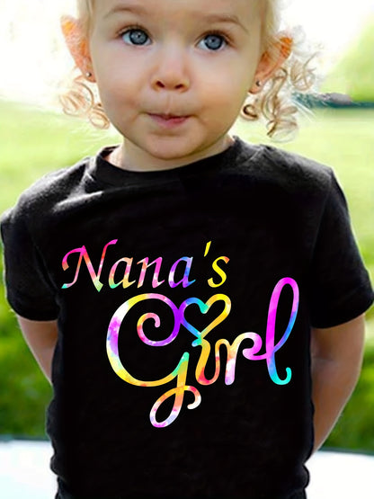 Girl clothing   "Nana's Girl" Print Creative T-Shirts