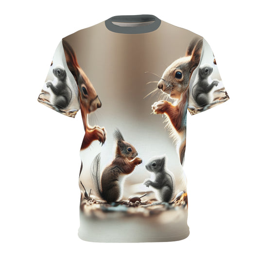 Nature-Inspired Decor & Wearables - Squirrel Family Tee – Woodland Charm & Cozy Everyday Style