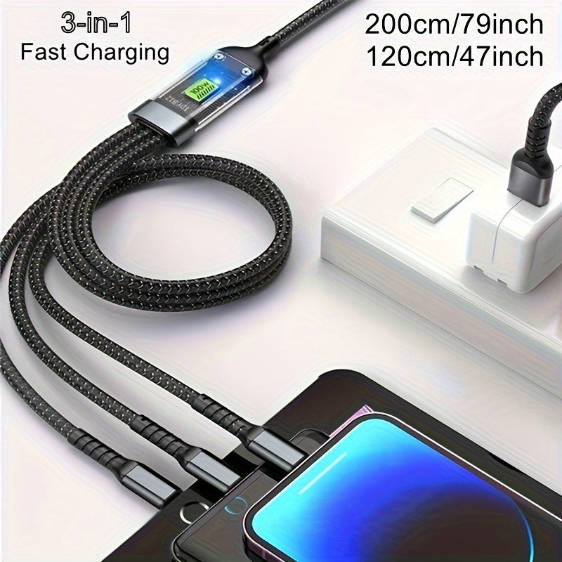 Mobile OLISHEN 100W 3-in-1 Fast Charging Cable