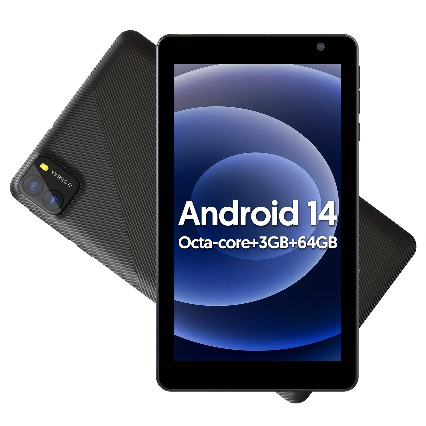 Mobile 7-inch Tablet, Latest Android 14 Tablet, Eight Core Processor, 1TB Expandable Memory, 2MP+8MP Dual Cameras, 5GWifi6, Built-in Case