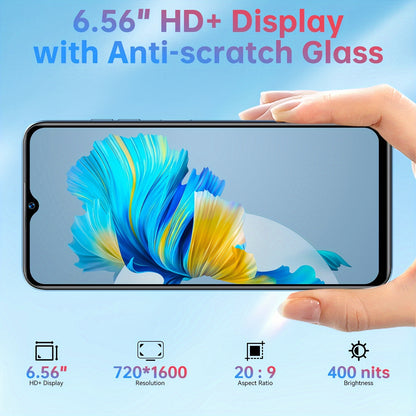 Mobile  OUKITEL C35 Smartphone, Android HD Display, Dual Camera (50MP+8MP), 4G LTE, Fast Charging, Fingerprint Unlock/GPS, Type-C,