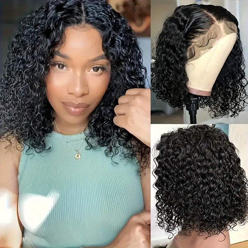 Crown & Glory Wigs   1PCS/2PCS Reusable Short Bob Wigs, Deep Curly Lace Front Wigs, Short Bob Wigs Deep Rose Net Wigs 14 Inches Short Curly Bob Wig High Temperature Wire Glueless Machine Made Wigs, Wave Rose Net Wigs Short Curly Bob Wig Glueless