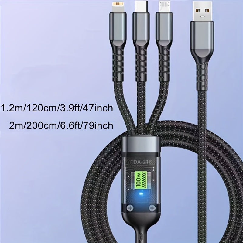 Mobile OLISHEN 100W 3-in-1 Fast Charging Cable