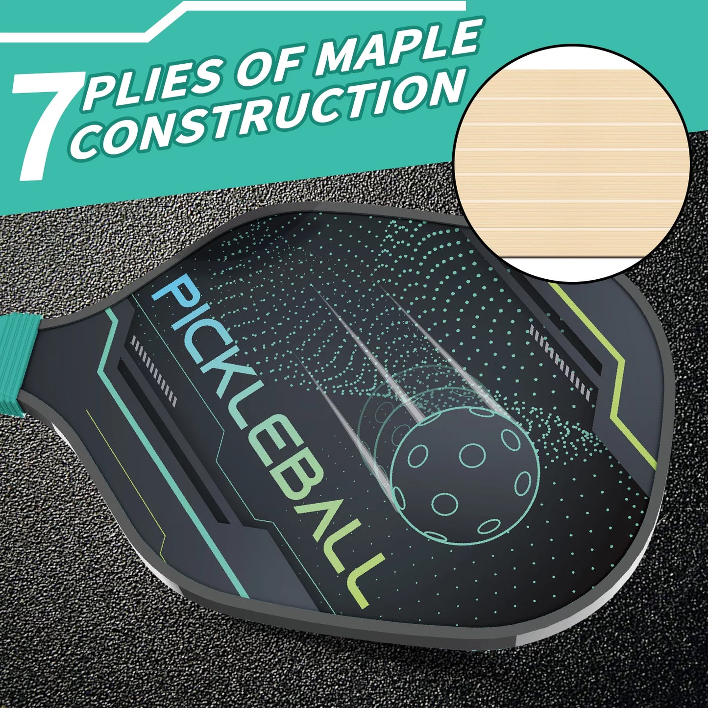 Pickleball Paddles Pickleball Set of 2 Paddles, 4 Indoor Outdoor Pickleball Balls, Pickleball Paddle Set of 2 Wood Pickleball Racket Pickleball Racquets Gifts for Men Women All Levels & Ages