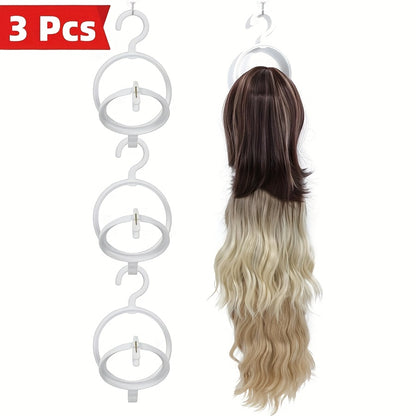 Style & Shine Hair 3pcs Wig Holder, Wig Accessory Storage Rack, Hanging Wig Head