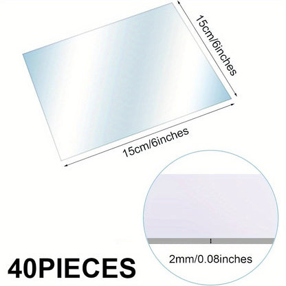 Living Room  40PCS Mirror Tiles 6 x 6Inches Flexible Mirror Sheets Self-Adhesive Plastic Mirror Tiles Non-Glass Mirror Stickers for Home Decoration