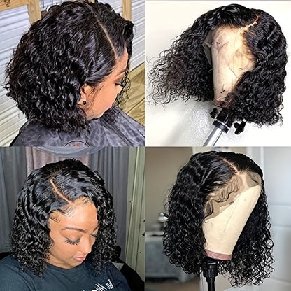 Crown & Glory Wigs   1PCS/2PCS Reusable Short Bob Wigs, Deep Curly Lace Front Wigs, Short Bob Wigs Deep Rose Net Wigs 14 Inches Short Curly Bob Wig High Temperature Wire Glueless Machine Made Wigs, Wave Rose Net Wigs Short Curly Bob Wig Glueless