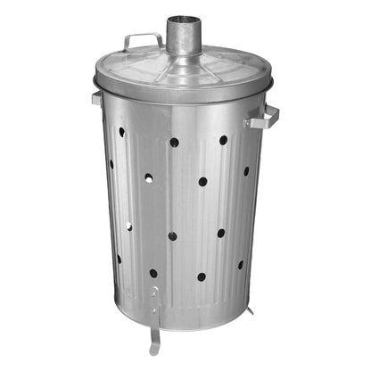 Outdoor  90 Litre Extra Large 90L Galvanised Metal Incinerator Recycle Garden Rubbish Fire Wood Burner Burning Leaves