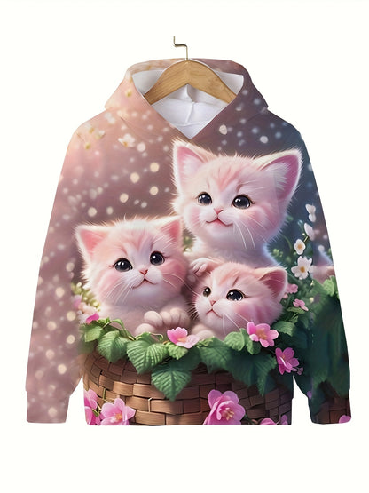 Boy  clothing   Autumn and Winter Cat Hoodie Sweatshirt