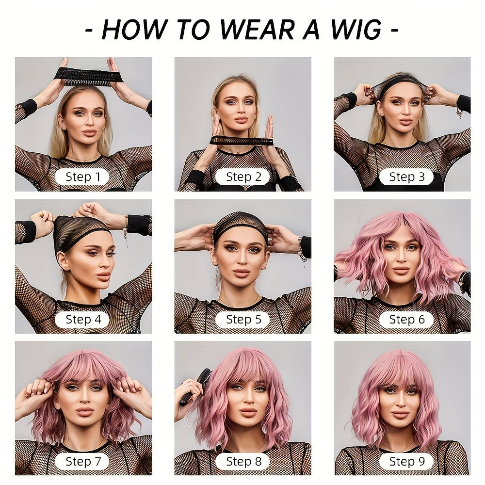 Crown & Glory Wigs  Women's Wig Bob Wig With Bangs Ombre Straight Shoulder Length Synthetic Wig For Women Heat Resistant Wig For Party Daily Wear Charming Wigs