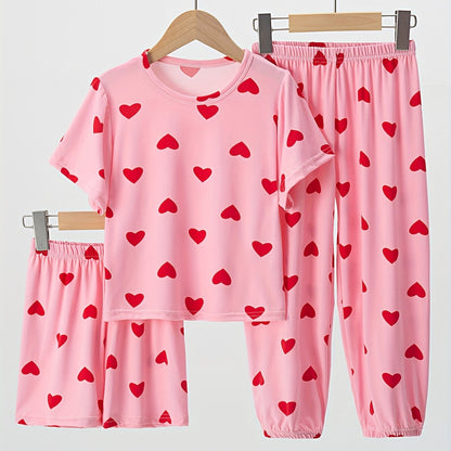 Girl clothing Girls' 3pcs Flame-Resistant Pajama Set