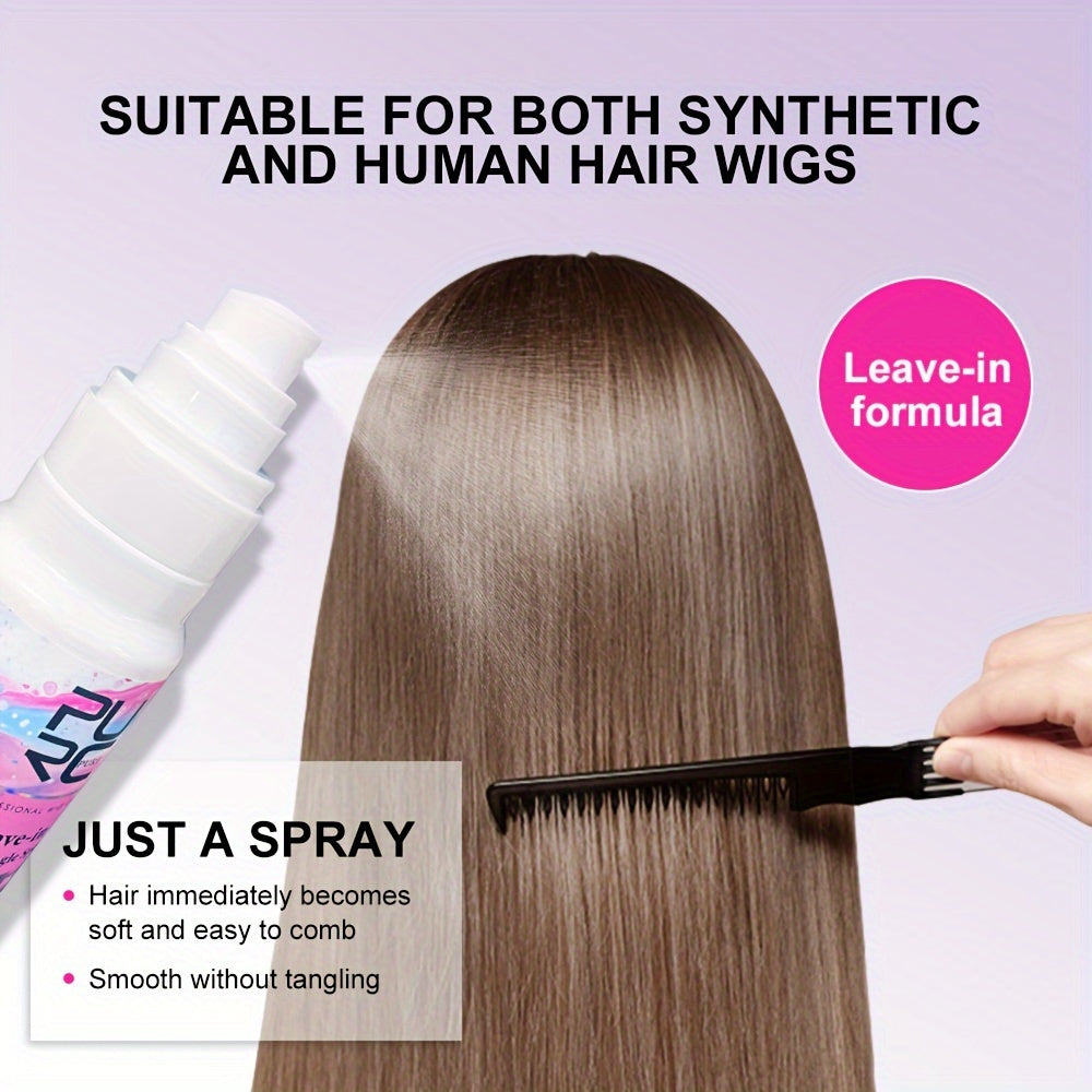 Style & Shine Hair  Wig and hair accessories PURC Leave-In Wig Softener Spray - Repairs Dry Hair, Fluffs & Detangles, Non-Knot Resistant with Glycerin & Plant-Based Ingredients