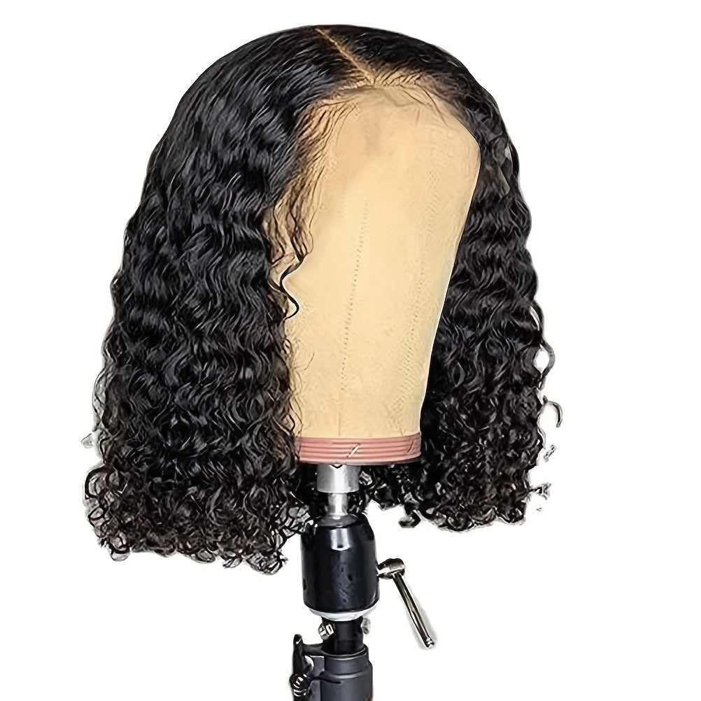 Crown & Glory Wigs   1PCS/2PCS Reusable Short Bob Wigs, Deep Curly Lace Front Wigs, Short Bob Wigs Deep Rose Net Wigs 14 Inches Short Curly Bob Wig High Temperature Wire Glueless Machine Made Wigs, Wave Rose Net Wigs Short Curly Bob Wig Glueless