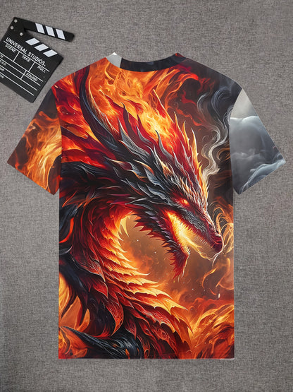 Boy clothing  Boys' 3D Printed Fire Dragon Graphic Tee