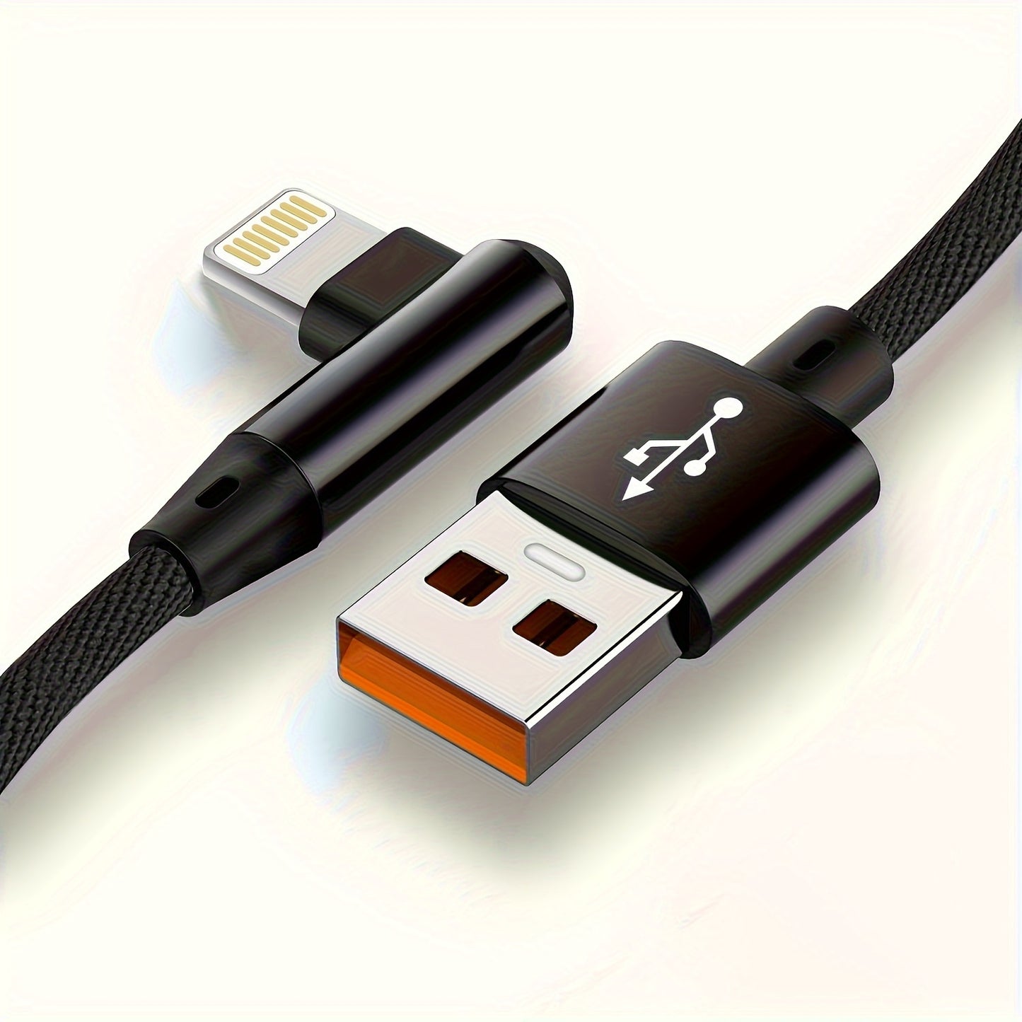 Mobile collection Ultra-Fast 90-Degree USB Charging Cable - Rapid Power Delivery, Tangle-Free Design, Wide Compatibility for iPhone 14/13/12/11/X/8/7/7Plus/6/6S/5, iPad, and More Devices