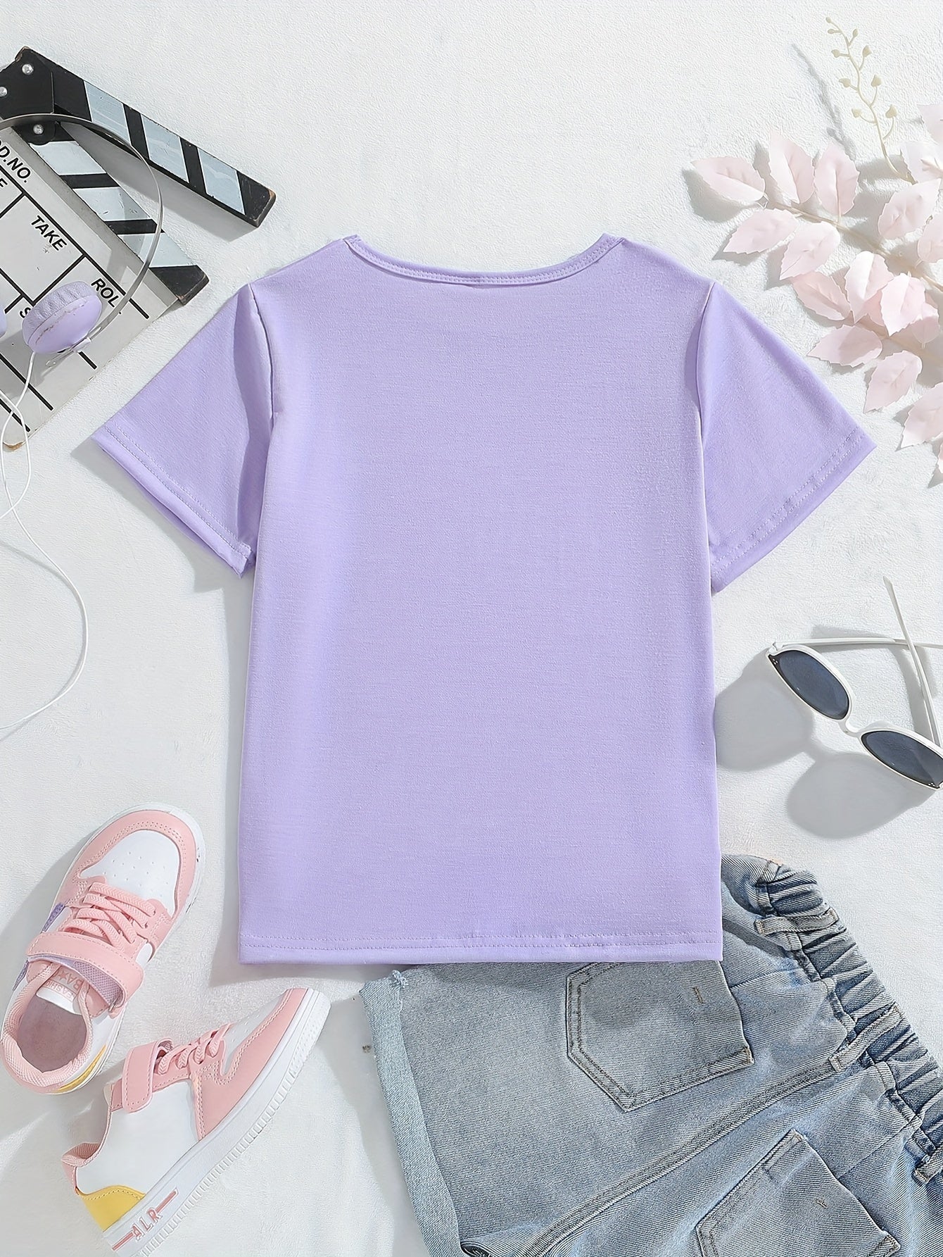 Girl clothing Casual Outings Playful Pink Girls' Slogan T-Shirt