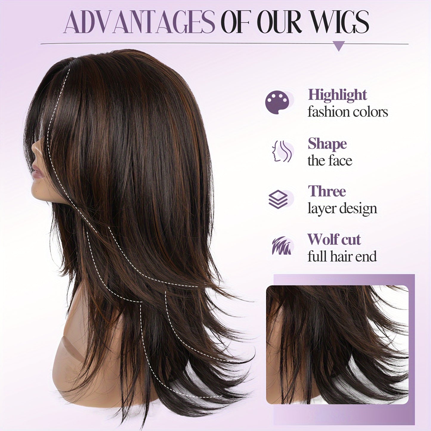 Classic Straight Synthetic Wig – Heat-Resistant 150% Density, Rose Net Cap (Basics Collection)/Crown & Glory Wigs