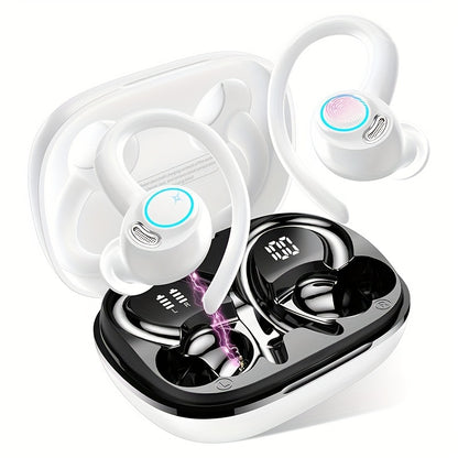 Mobile Wireless Earbuds Wireless 5.3 Headphones Sport, 2024 Wireless Earphones With Earhooks, HiFi Stereo Deep Bass  LED Display