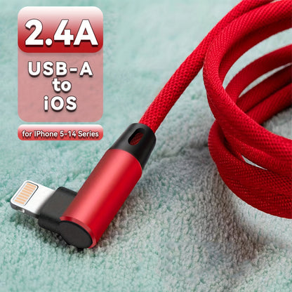 Mobile collection Fast Charging USB Cable for iPhone 14/13/12/12Pro/12ProMax 90 Degree USB-A to iOS Cable Right Angle Cord for iPhone 11/11Pro/XS MAX/XR/X/8/7/6 Plus /SE for iPad iPod for Airpods (for iPhone 5-14), BINBOOM