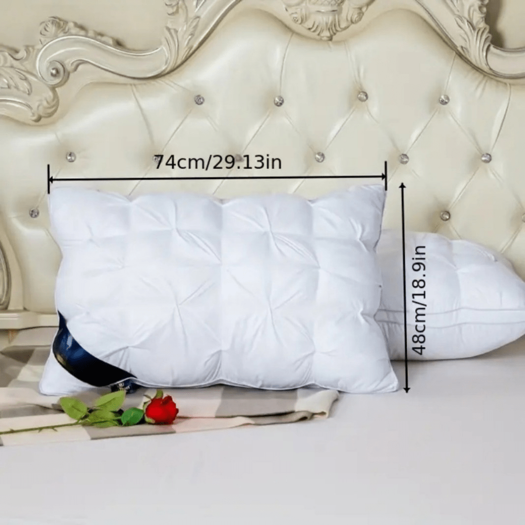 Bedroom   2pcs luxurious hotel quality neck support pillows - hypoallergenic, easy to clean, soft polyester filling, suitable for deep sleep and comfort