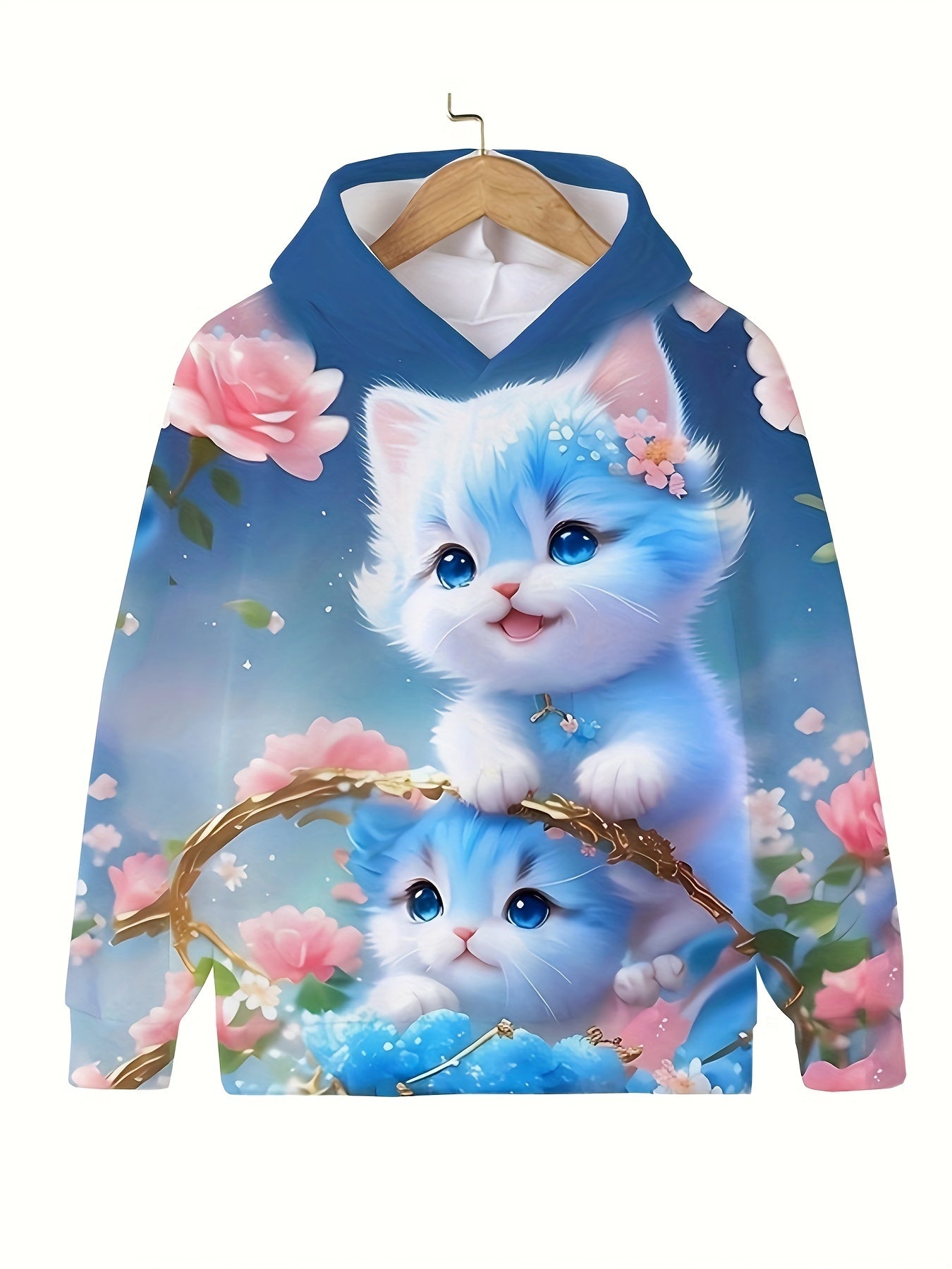 Boy  clothing   Autumn and Winter Cat Hoodie Sweatshirt