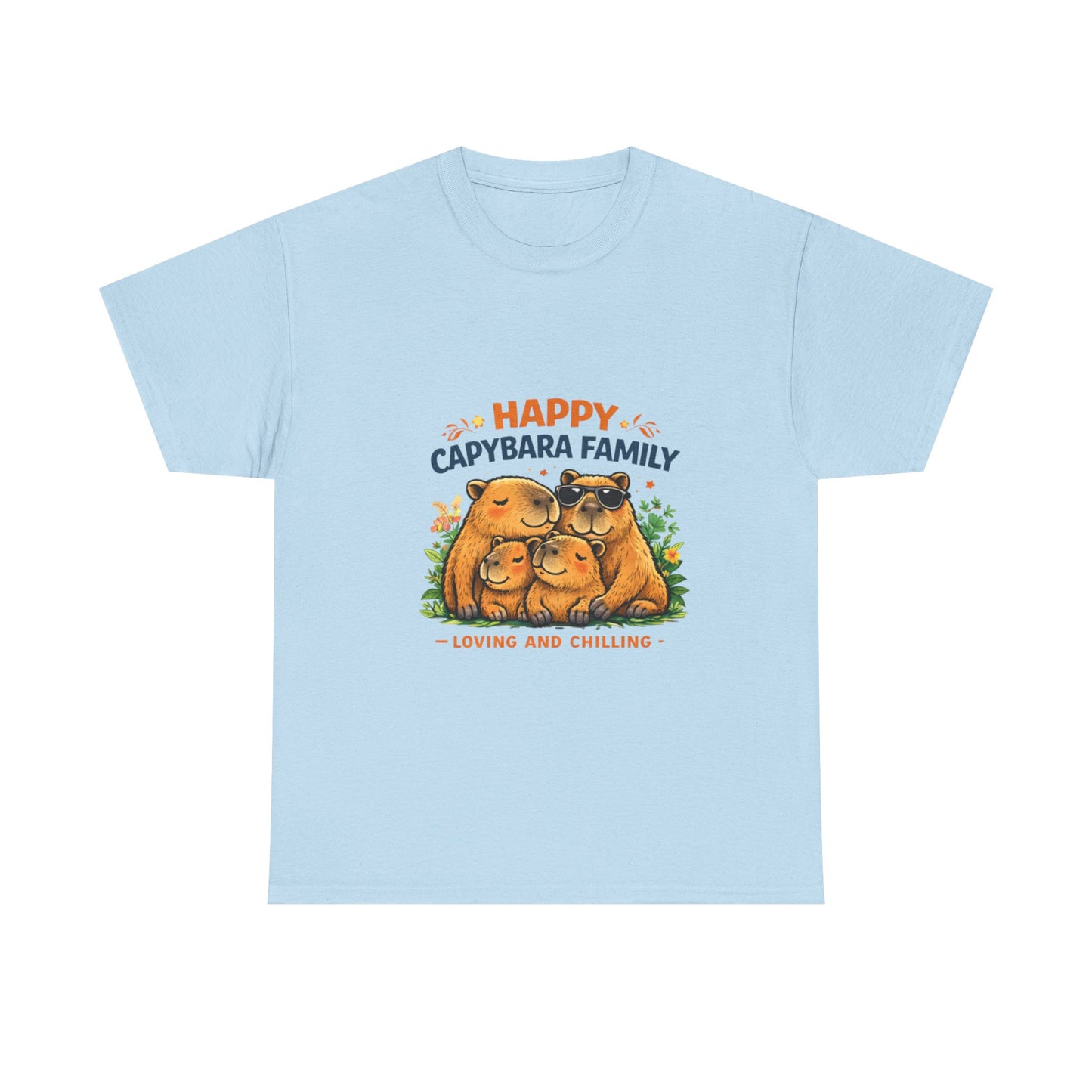 Happy Capybara Family T Shirt