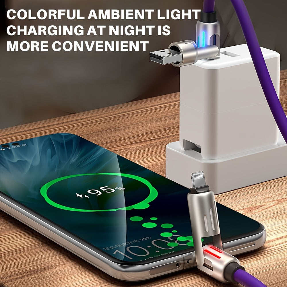 Mobile  Ultra-Fast 100W 4-in-1 USB-C Cable - PD Super Charging, Data Sync, Silicone Material, Multi-Port Charging