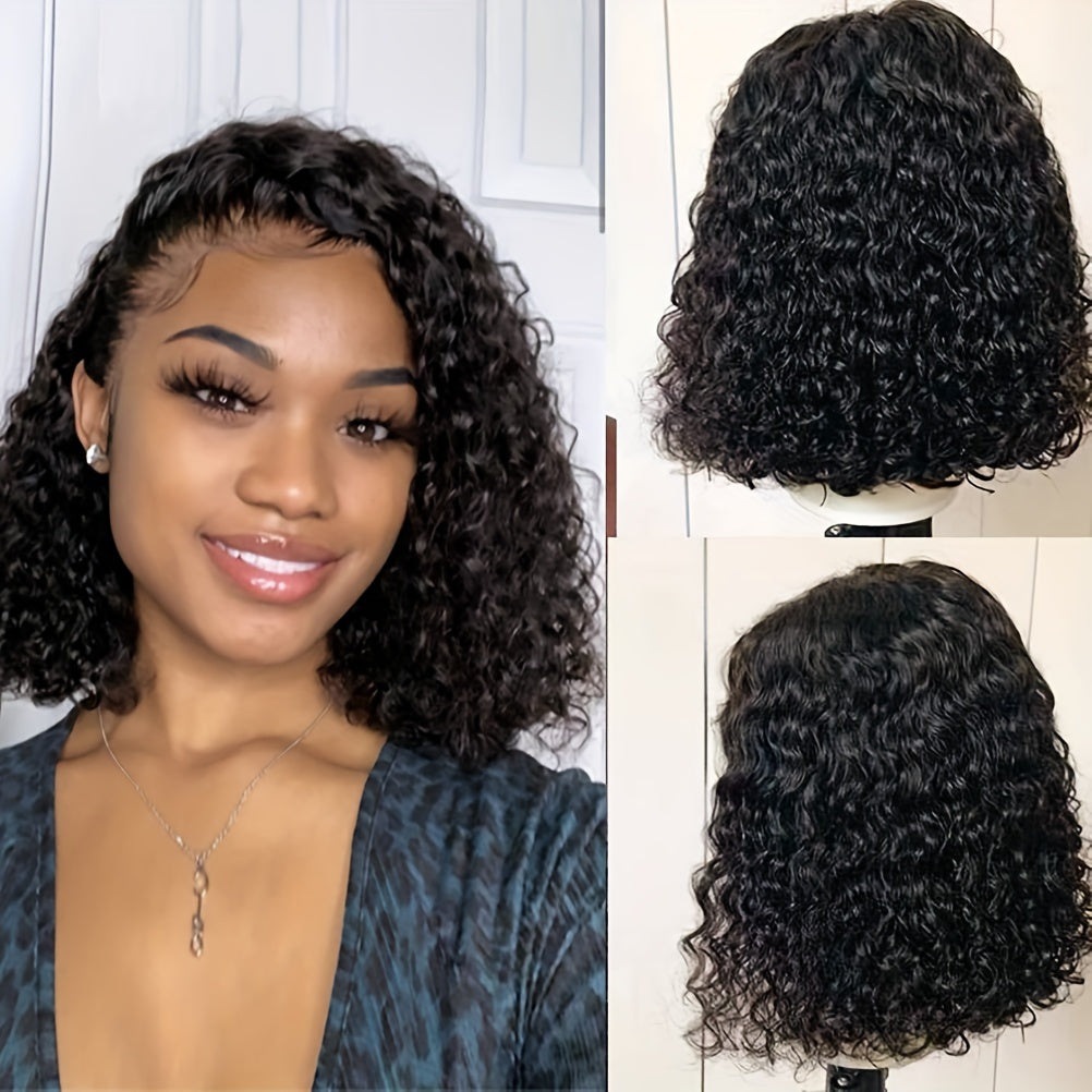 Crown & Glory Wigs   1PCS/2PCS Reusable Short Bob Wigs, Deep Curly Lace Front Wigs, Short Bob Wigs Deep Rose Net Wigs 14 Inches Short Curly Bob Wig High Temperature Wire Glueless Machine Made Wigs, Wave Rose Net Wigs Short Curly Bob Wig Glueless