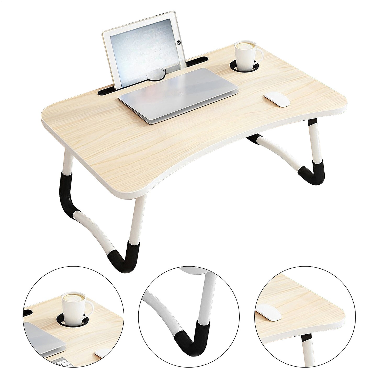Wooden Bed Laptop Desk – Foldable Portable Computer Stand (60x40cm\ Living Room Decor – Wall Art, Curtains, Clocks, Furniture & More