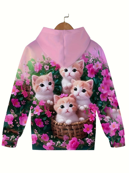 Boy  clothing   Autumn and Winter Cat Hoodie Sweatshirt