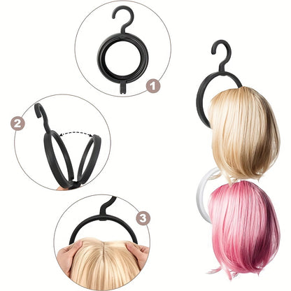 Style & Shine Hair 3pcs Wig Holder, Wig Accessory Storage Rack, Hanging Wig Head