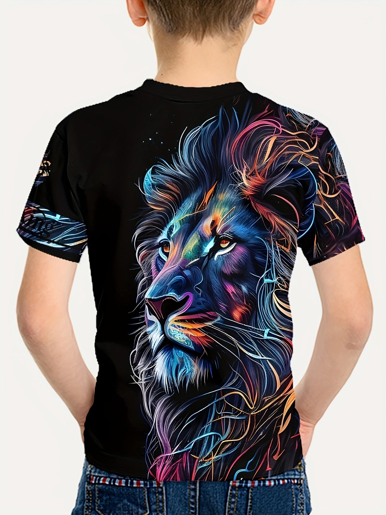 Boy clothing  Colourful Lion Print T-Shirt