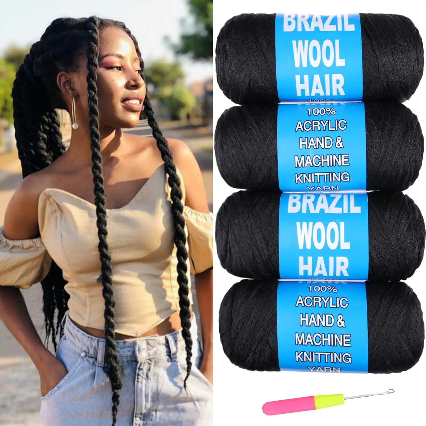 MUFU Pure Color Synthetic Hair Extension – 1 Strand/Pack, Heat-Resistant Fiber/Style & Shine Hair