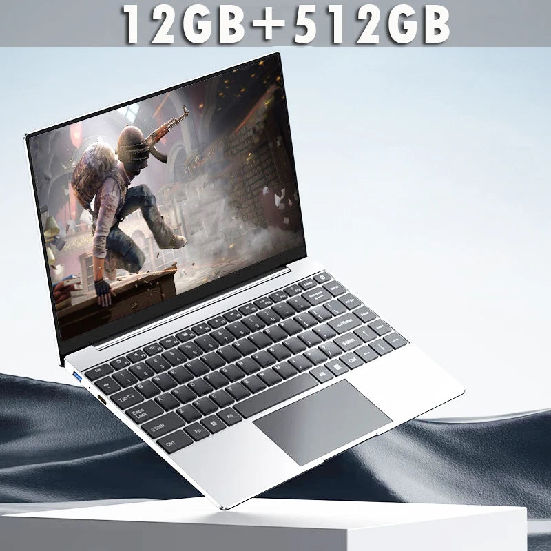 Laptop  Windows 11 Notebook 14.1 Inch Intel Celeron J4025 12GB 512GB 1920*1080 Resolution Office Study PC computer