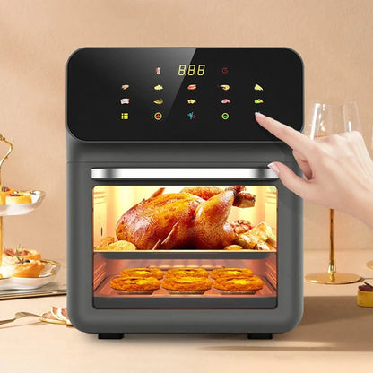 Kitchen  12L Large Capacity Electric Air Fryers Oil-free Automatic Household Kitchen 360°Baking Convection Oven Deep Fryer without Oil