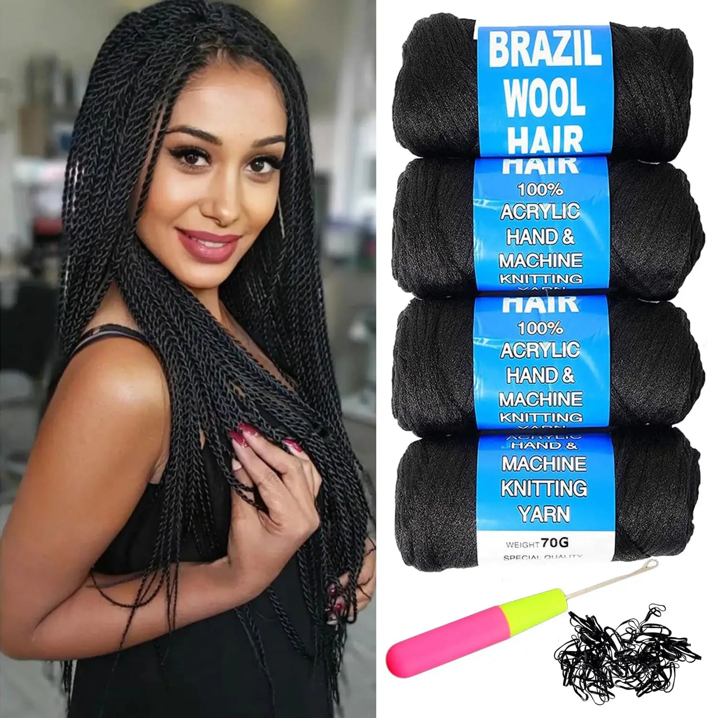 MUFU Pure Color Synthetic Hair Extension – 1 Strand/Pack, Heat-Resistant Fiber/Style & Shine Hair