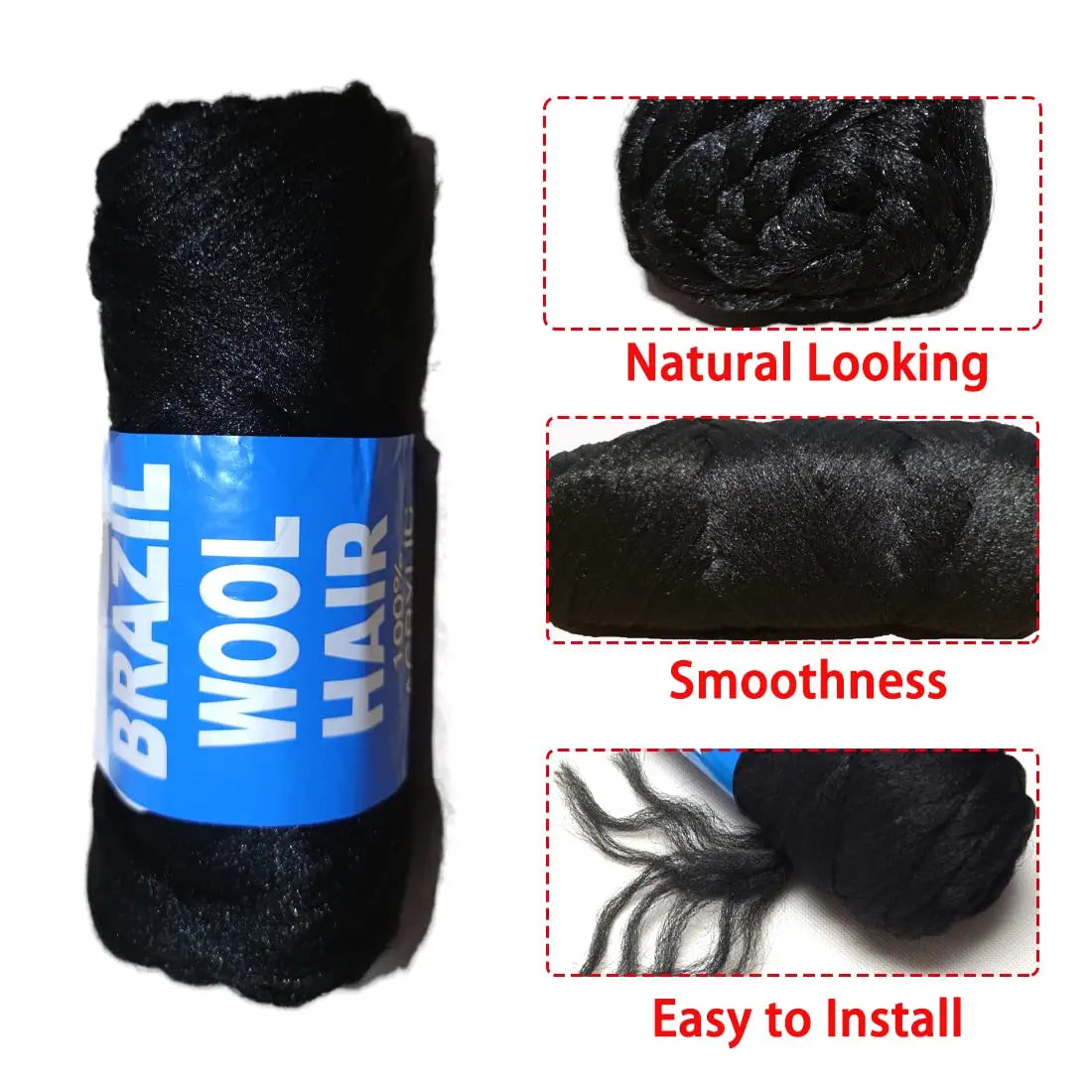 MUFU Pure Color Synthetic Hair Extension – 1 Strand/Pack, Heat-Resistant Fiber/Style & Shine Hair