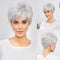 Crown & Glory Wigs Pixie Cut Short Bob Wigs with Bang Brown Blonde Layered Straight Kanekalon Synthetic Wig Human-hair Like Texture Natural Daily