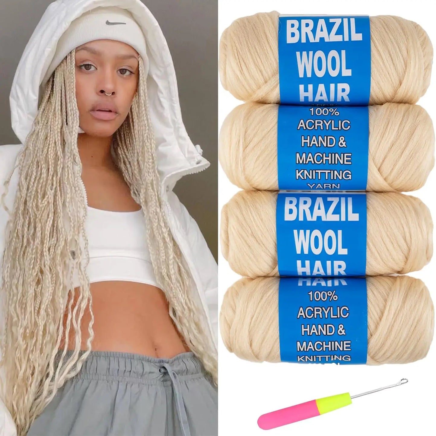 MUFU Pure Color Synthetic Hair Extension – 1 Strand/Pack, Heat-Resistant Fiber/Style & Shine Hair