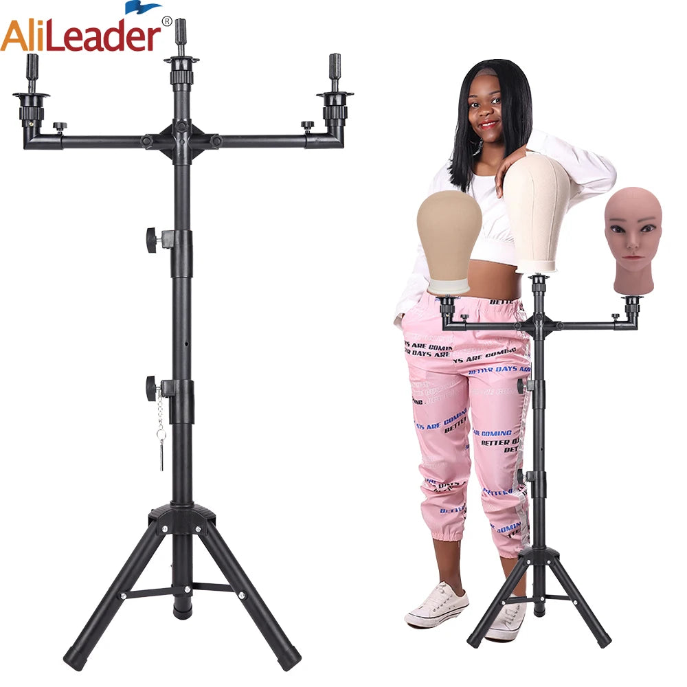 Style & Shine Hair  Wig Stand With Three Holders